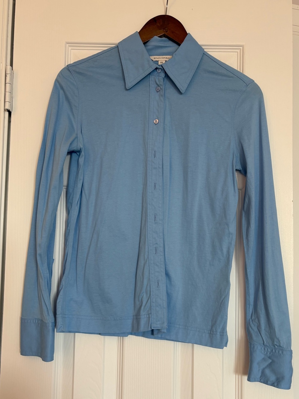 Light Blue Women’s Long Sleeve Button-Up Shirt